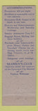 Matchbook Cover - Seamen's Club of Boston MA