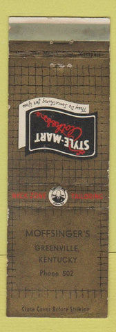 Matchbook Cover - Style Mart Men's Clothes Moffsinger's Greenville KY WEAR