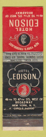 Matchbook Cover - Hotel Edison New York City WEAR