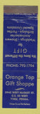 Matchbook Cover - Orange Top Gift Shoppe York PA WEAR