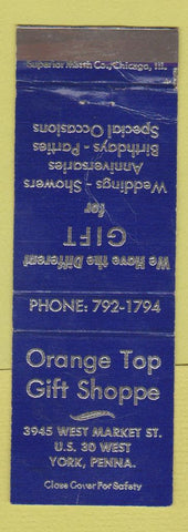 Matchbook Cover - Orange Top Gift Shoppe York PA WEAR