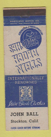 Matchbook Cover - Stein Bloch Men's Clothes John Ball Stockton CA