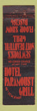Matchbook Cover - Hotel Paramount Grill New York City feature