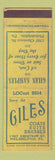 Matchbook Cover - Giles Women's Clothes Philadelphia PA