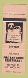 Matchbook Cover - Joe Angi's Fife and Drum Mount Kisco NY