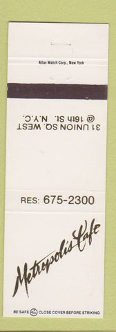 Matchbook Cover - Metropolis Cafe New York City