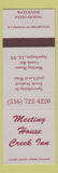 Matchbook Cover - Meeting House Creek Inn Aquebogue LI NY