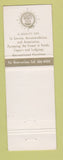 Matchbook Cover - Vineyard Motel Dunkirk NY
