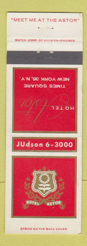 Matchbook Cover - Hotel Astor New York City
