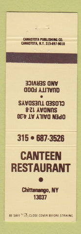 Matchbook Cover - Canteen Restaurant Chittenango NY