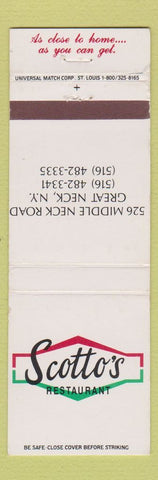 Matchbook Cover - Scotto's Restaurant Great Neck NY