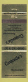 Matchbook Cover - Carpenito's Restaurant Monticello NY WEAR