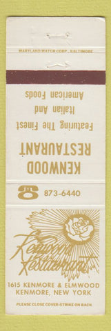 Matchbook Cover - Kenwood Restaurant Kenmore NY