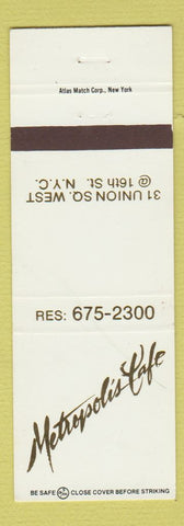 Matchbook Cover - Metropolis Cafe New York City