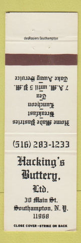 Matchbook Cover - Hacking's Buttery Southampton NY
