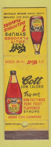 Matchbook Cover - Cott Fruit Syrups Drinks
