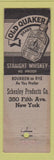 Matchbook Cover - Schenley Golden Wedding Whiskey Gin New York City