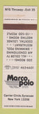 Matchbook Cover - Marco Polo Inn New York City