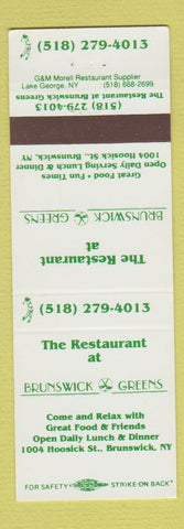 Matchbook Cover - Brunswick Greens Restaurant Brunswick NY