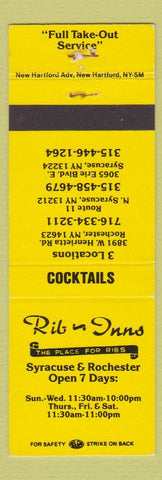 Matchbook Cover - Rib Inns Syracuse Rochester NY