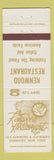 Matchbook Cover - Kenwood Restaurant Kenmore NY