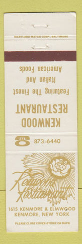 Matchbook Cover - Kenwood Restaurant Kenmore NY