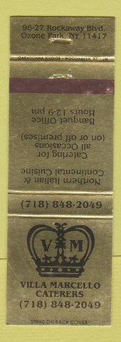 Matchbook Cover - Villa Marcello Caterers Ozone Park NY