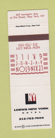 Matchbook Cover - Loews New York Hotel New York City