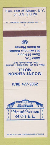 Matchbook Cover - Mount Vernon Motel Albany NY