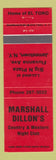 Matchbook Cover - Marshall Dillon's Country Western Night Club Jamestown NY