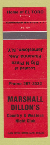 Matchbook Cover - Marshall Dillon's Country Western Night Club Jamestown NY
