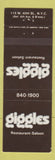 Matchbook Cover - Giggles Restaurant Saloon New York City