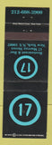 Matchbook Cover - 17 Restaurant Bar New York City