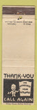 Matchbook Cover - King Midas Thank You Call Again WEAR