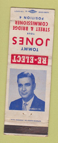 Matchbook Cover - Tommy Jones Street Bridge Commissioner Election WORN