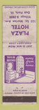 Matchbook Cover - Plaza Hotel Oak Park IL POOR