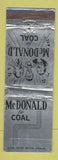 Matchbook Cover - McDonald Coal