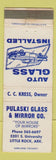 Matchbook Cover - Pulaski Aut Glass and Mirror Little Rock AR