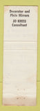 Matchbook Cover - Pulaski Aut Glass and Mirror Little Rock AR