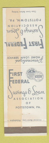 Matchbook Cover - First Federal Savings and Loan Pottstown PA