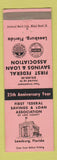 Matchbook Cover - First Federal Savings and Loan Leesburg FL