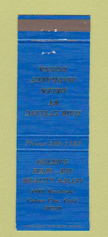 Matchbook Cover - Helen's Hair Em Beauty Salon Culver City CA