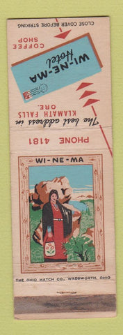 Matchbook Cover - Wi Ne Ma Hotel Klamath Falls OR WEAR