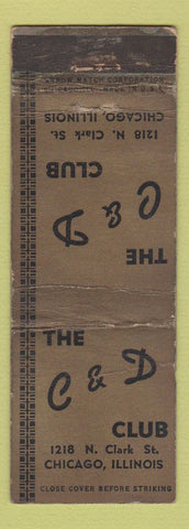 Matchbook Cover - C&D Club Chicago IL ARROW WORN