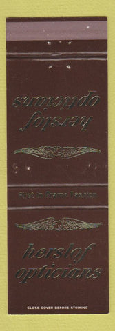 Matchbook Cover - Herslof Opticians Racine WI
