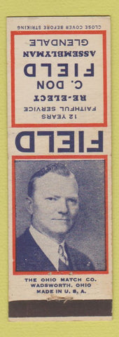 Matchbook Cover - C Don Field Assemblyman Election Glendale CA?
