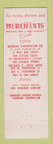 Matchbook Cover - Merchants National Bank and Trust Indianapolis IN
