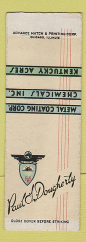 Matchbook Cover - Paul Dougherty Metal Coating ADVANCE SAMPLE WEAR