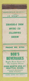 Matchbook Cover - Bob's Beverages Seattle WA WORN