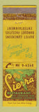 Matchbook Cover - Sierra Restaurant Bellflower CA WEAR